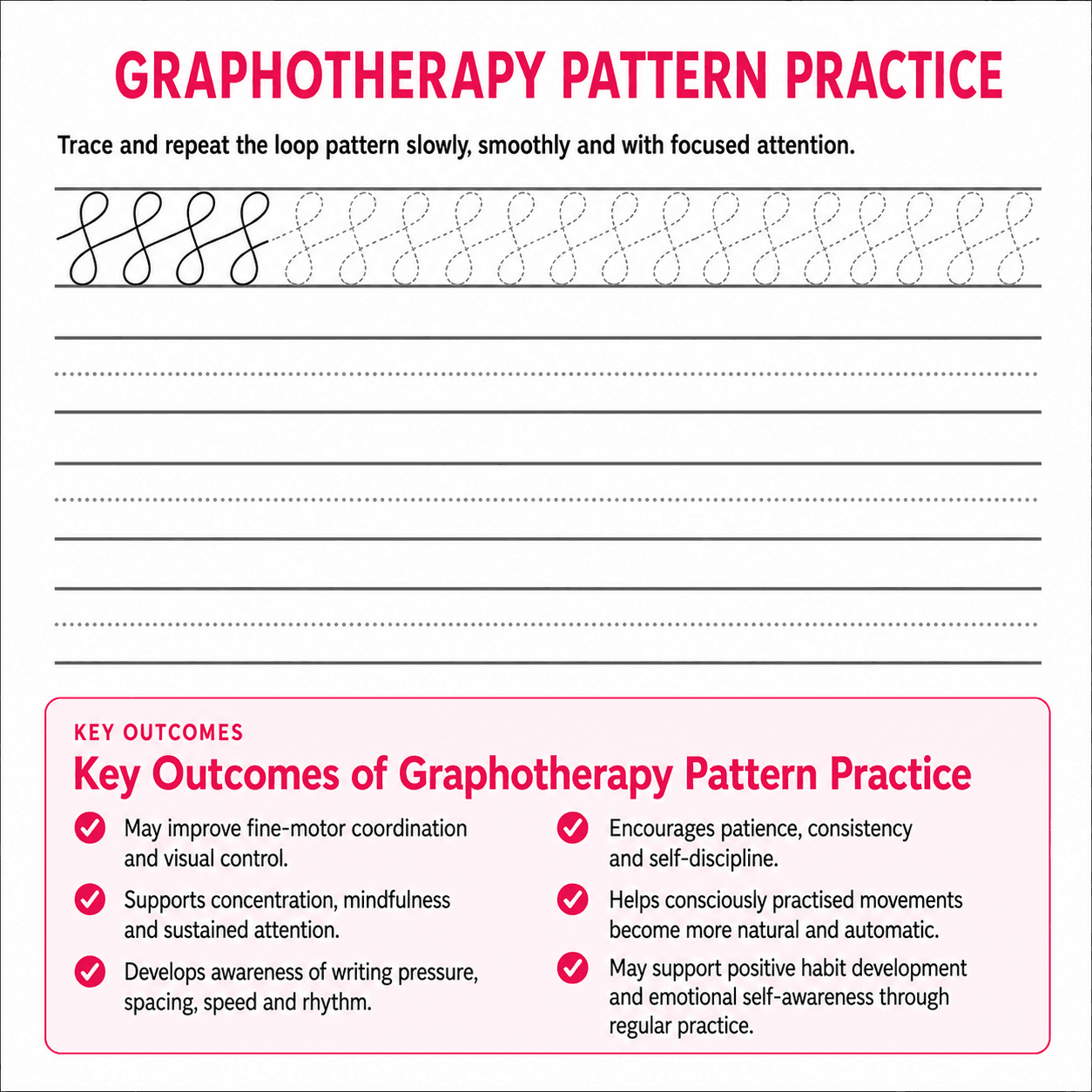 Smooth grapho pattern practice page